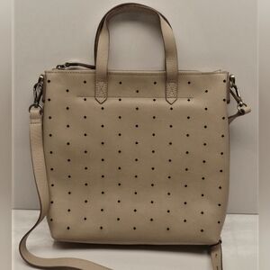 Madewell Beige Perforated 100% Leather Tote